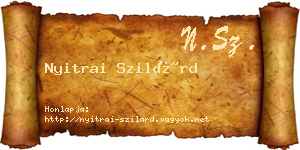 Nyitrai Szilárd névjegykártya